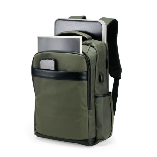 Mochila Couro Sintético USB 21 Litros