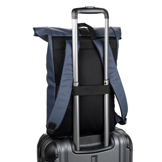Mochila "Roll Top" em PU com Bolso para Notebook (16")