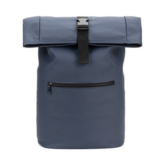 Mochila "Roll Top" em PU com Bolso para Notebook (16")