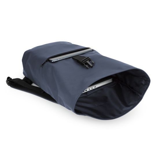 Mochila "Roll Top" em PU com Bolso para Notebook (16")