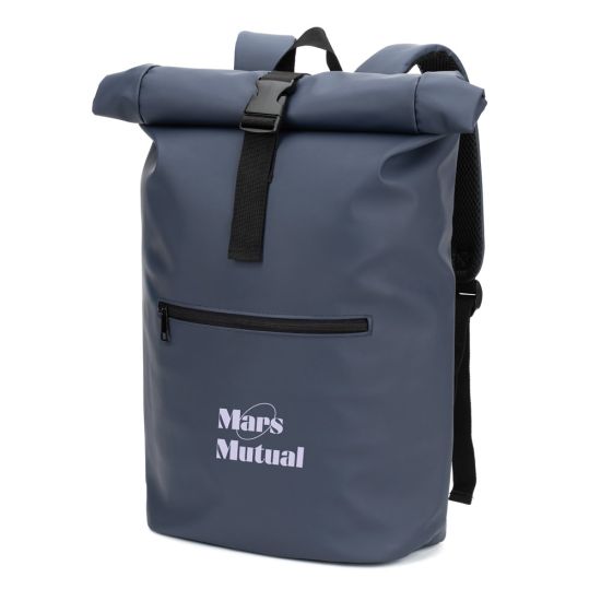 Mochila "Roll Top" em PU com Bolso para Notebook (16")