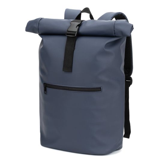 Mochila "Roll Top" em PU com Bolso para Notebook (16")