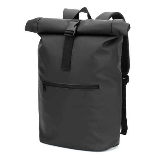 Mochila "Roll Top" em PU com Bolso para Notebook (16")