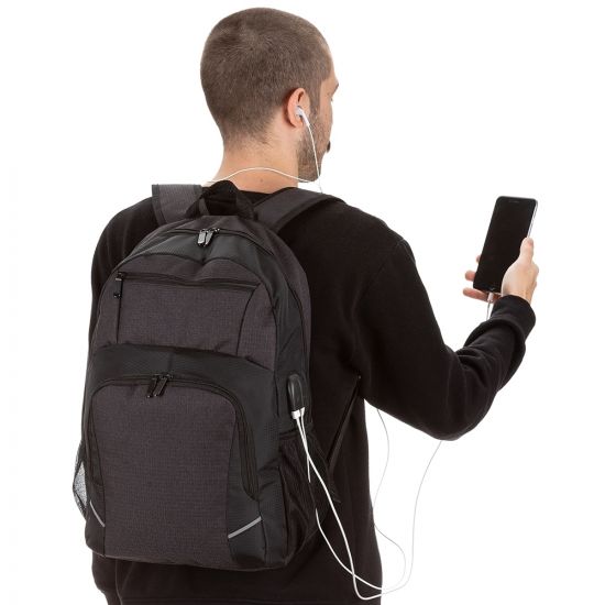 Mochila para Notebook com saída USB e Áudio