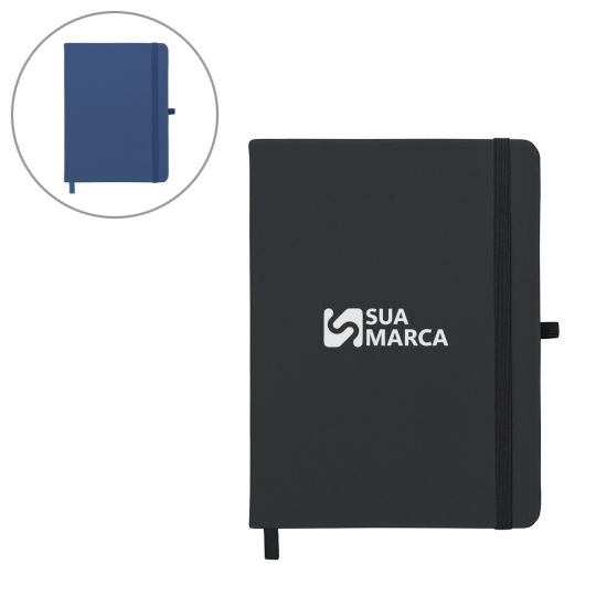 Caderneta tipo Moleskine com Porta Caneta