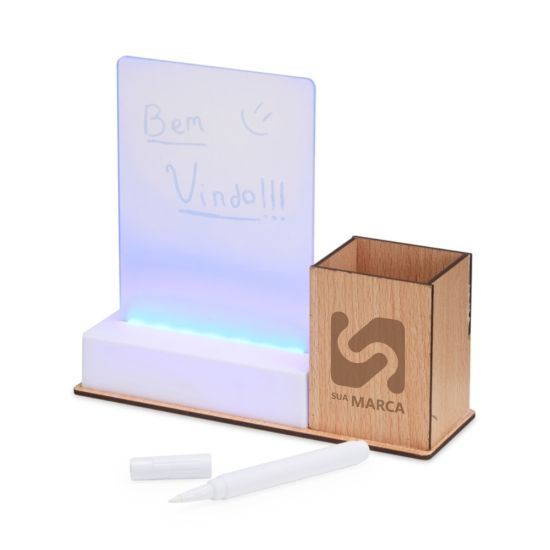 Quadro de Mensagens LED com Porta-caneta