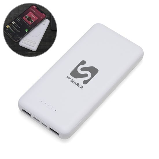 Power Bank 10.000mAh com Carregamento via Indução ou via Cabo