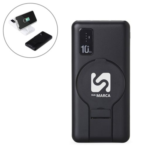 Power Bank 10.000mAh com Carregamento via Indução ou via Cabo