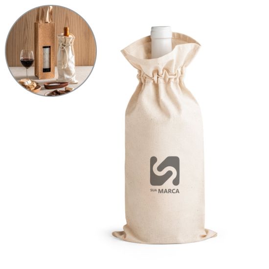 Sacola para Garrafa 100% Algodão