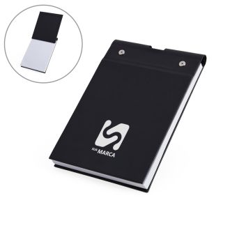 Bloco de Anotações em Couro Sintético e Porta Caneta