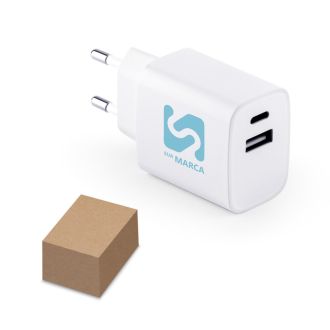 Adaptador de Corrente com Porta USB-A 18W e USB-C Wegner