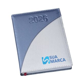 Agenda 2026 Metalizada Azul com Prata