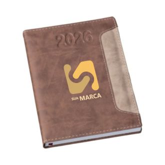 Agenda 2026 Estampada Vertical Marrom