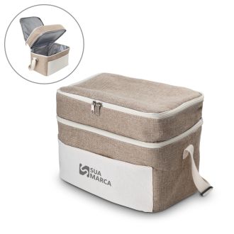 Bolsa Térmica em algodão e Juta sintética (24x30x20cm)