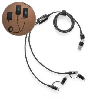 Cabo USB Super-rápido 6 em 1 em Alumínio 20% Reciclado