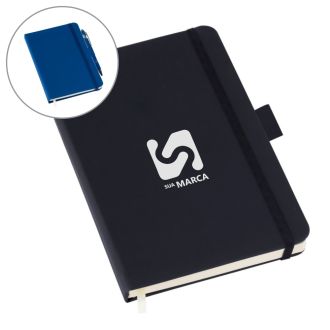 Caderneta tipo MOLESKINE com Suporte para Caneta - com Pauta - LG3782