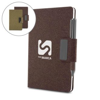 Caderno em PU e Fibra de Café ou Chá