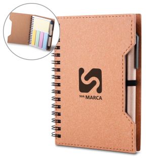 Caderno Capa em Papelão Reciclado c/ Caneta