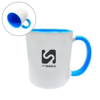 Caneca de Cerâmica com Alça e Interior Colorido