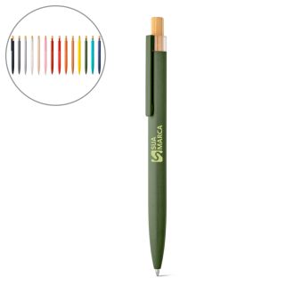 ANTON. Esferográfica com corpo em alumínio 100% reciclado com ponteira em bambu