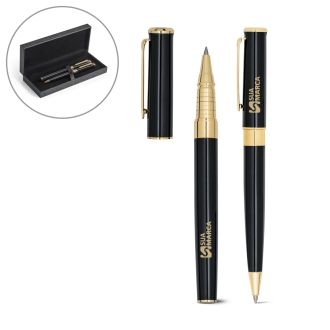 Kit Caneta de Metal Esferográfica e Roller Versailles