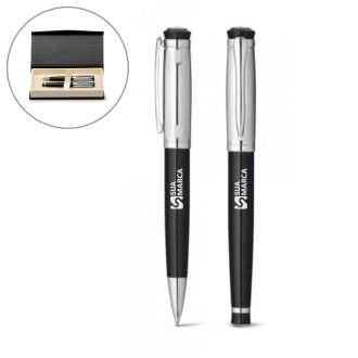 Kit Caneta de Metal Esferográfica e Roller Orlando
