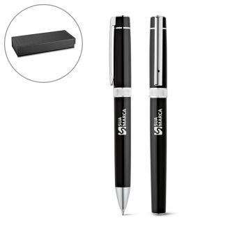 Kit Caneta de Metal Esferográfica e Roller Douro