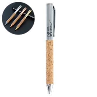 Caneta Metal e Cortiça