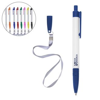 Caneta Plástica com Cordão