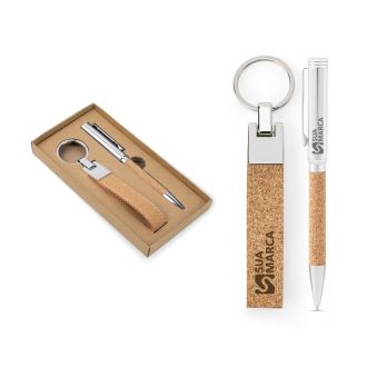 Conjunto Composto por uma Esferográfica e Chaveiro Evans