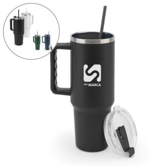 Copo de Viagem Compacto em Aço Inox 91% Reciclado 1300ml Jorhey XL