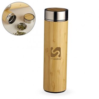 Garrafa Bambu Térmica 500ml com Infusor