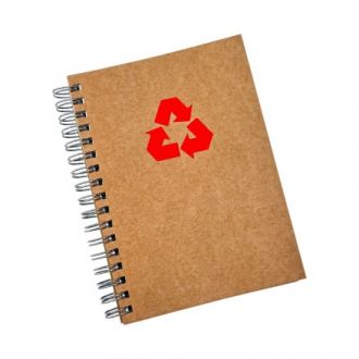 CADERNO KRAFT ECOLÓGICO COM FUNDO VERMELHO