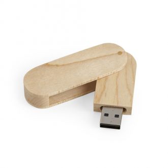 Pen Drive de Madeira Giratório 4GB