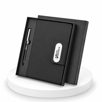 Conjunto Caneta Esferográfica e Caderno