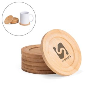 Kit Porta-Copos Bambu 6 Peças
