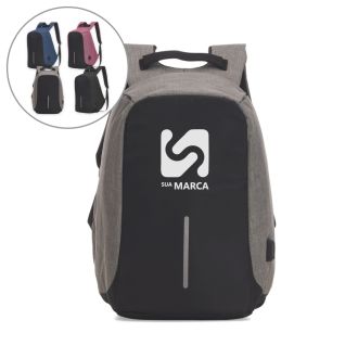 Mochila Poliéster Anti-Furto USB 