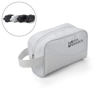 Necessaire de Couro Sintético e Nylon