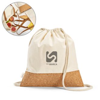 Sacola tipo mochila em 70% algodão reciclado