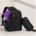 Conjunto Mochila e Pochete Couro Sintético