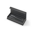 Set premium composto por 1 caneta esferográfica e 1 caneta roller em cobre e aço inox