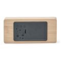 Relógio Despertador de Madeira Com Painel LED