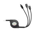 Cabo USB Retrátil 3 em 1