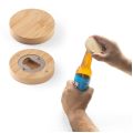 Porta copos em bambu com descapsulador